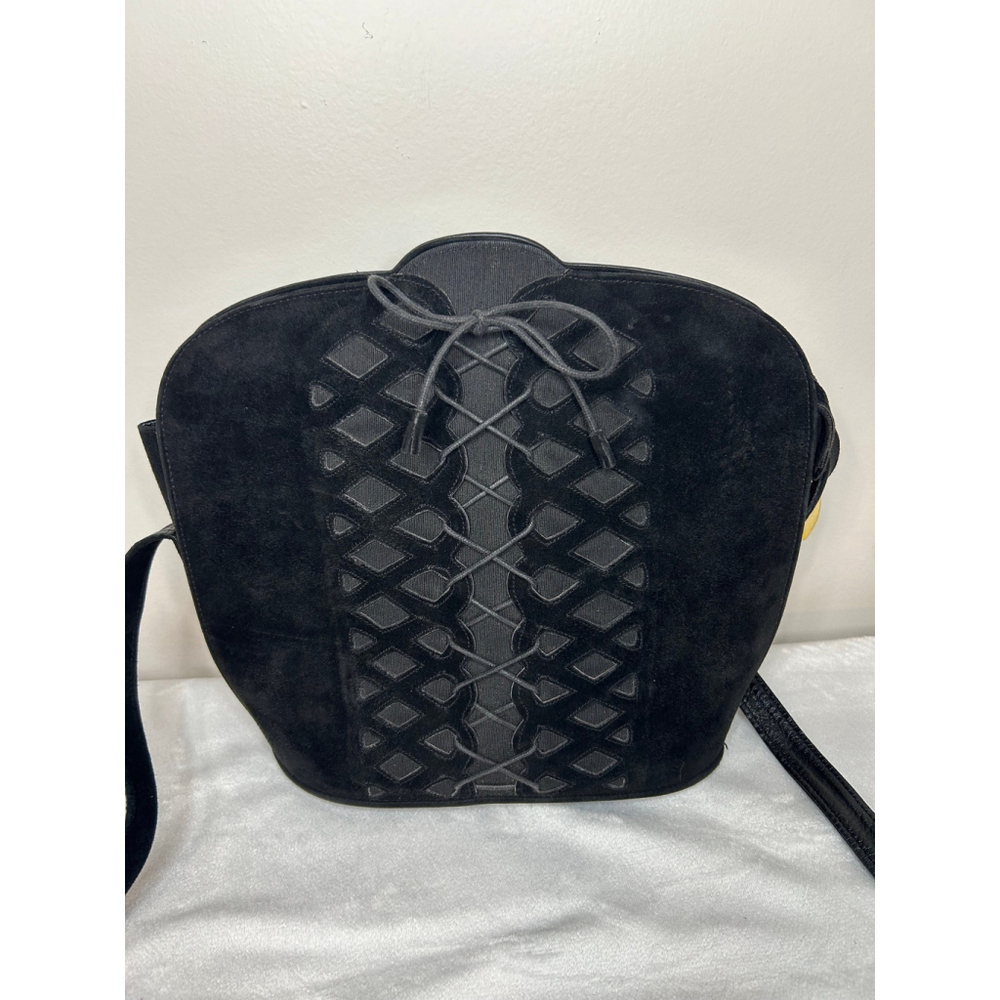 Vintage 90black suede Stuart Weitzman purse shoulder bag